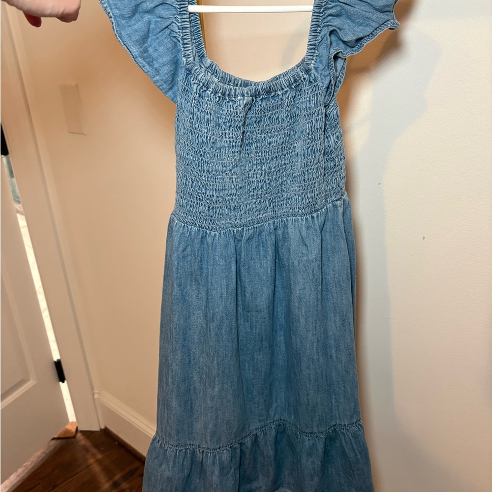 GAP Denim Blue Smocked Kids Dress